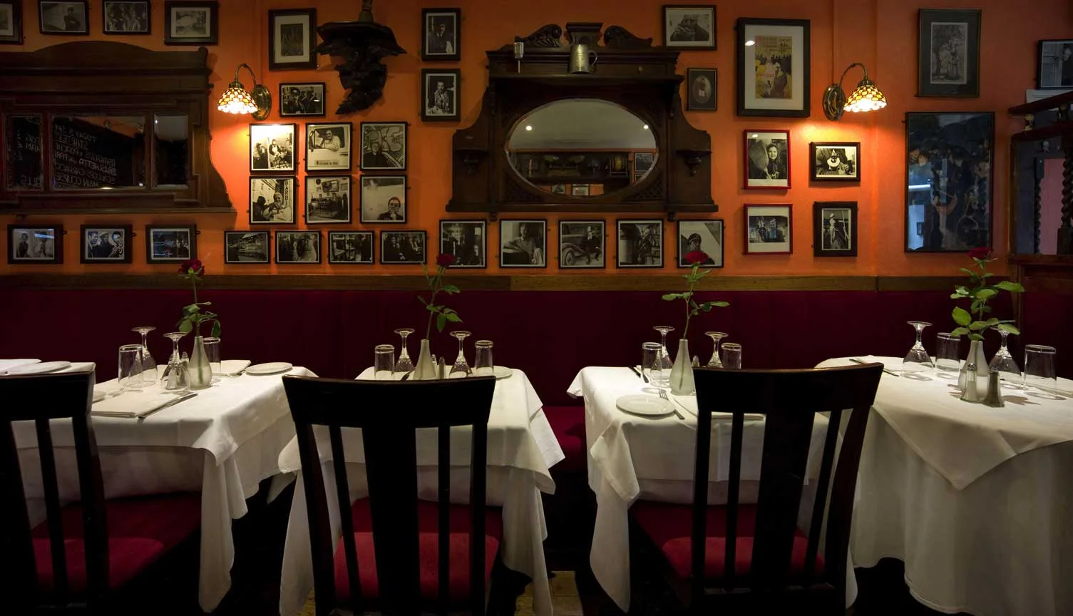 Dining room at Da Paolo on Charlotte Place, London